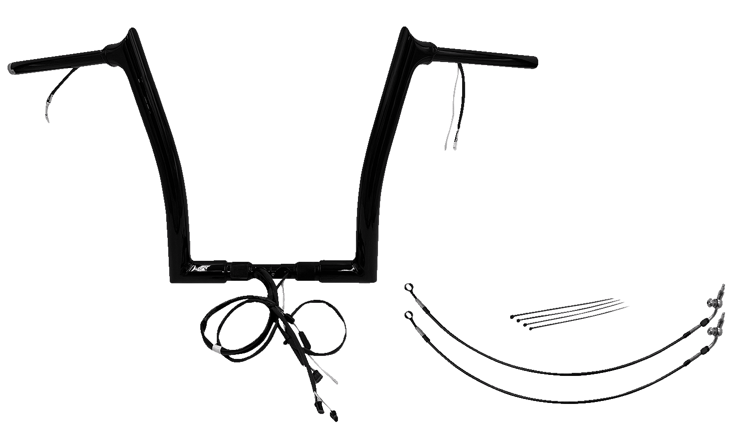 FAT BAGGERS INC. EZ Install Wired 1-1/2" Pointed Top Handlebar Kit - 14" - Black 801314-B