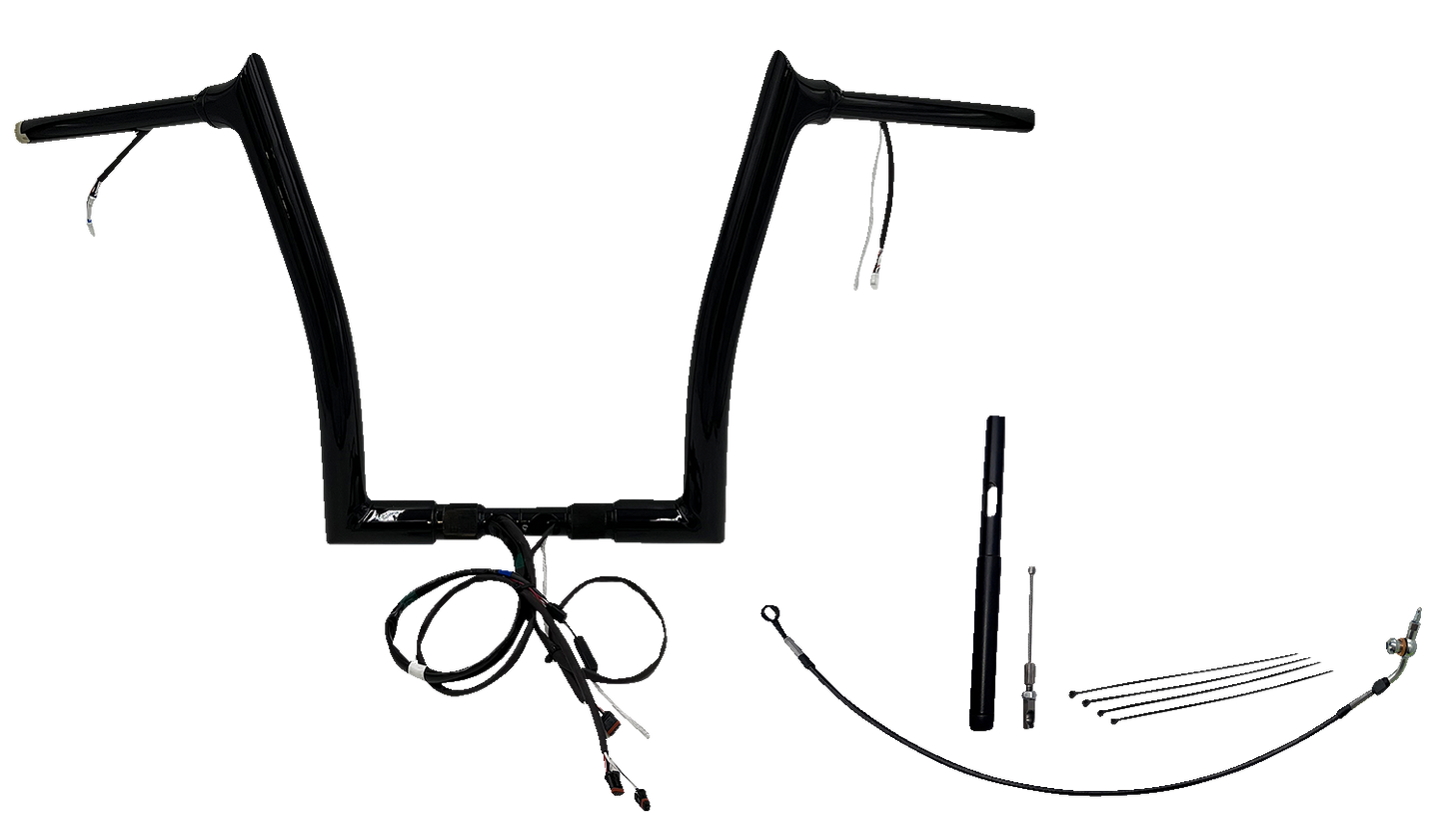 FAT BAGGERS INC. EZ Install Wired 1-1/2" Pointed Top Handlebar Kit - 14" - Black 812914-B