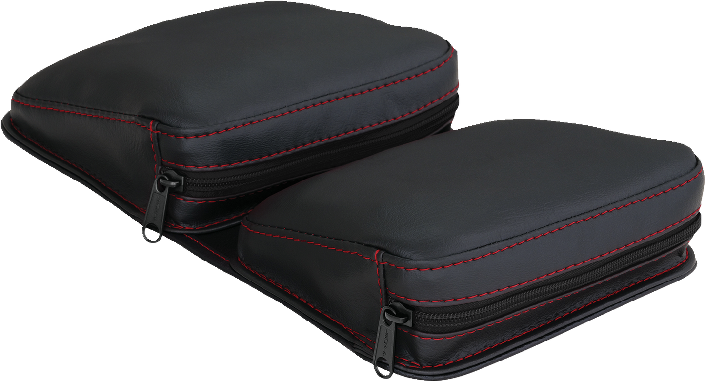SHOW CHROME Kaliber Dash Pouch - Black with Red Stitching H44-4RED