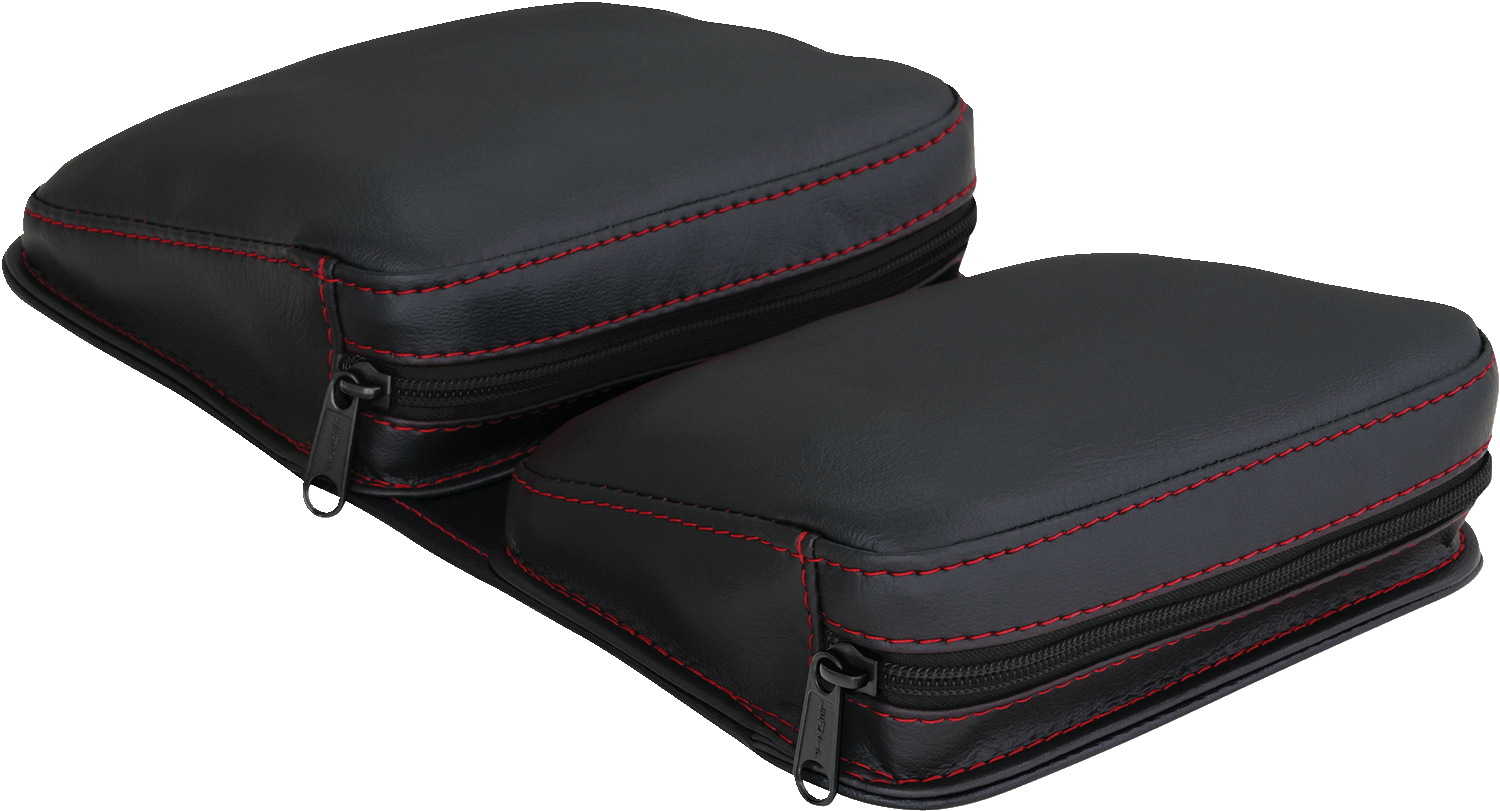 SHOW CHROME Kaliber Dash Pouch - Black with Red Stitching H44-4RED
