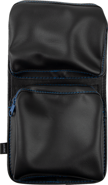SHOW CHROME Kaliber Dash Pouch - Black with Blue Zipper H44-4ZBLUE