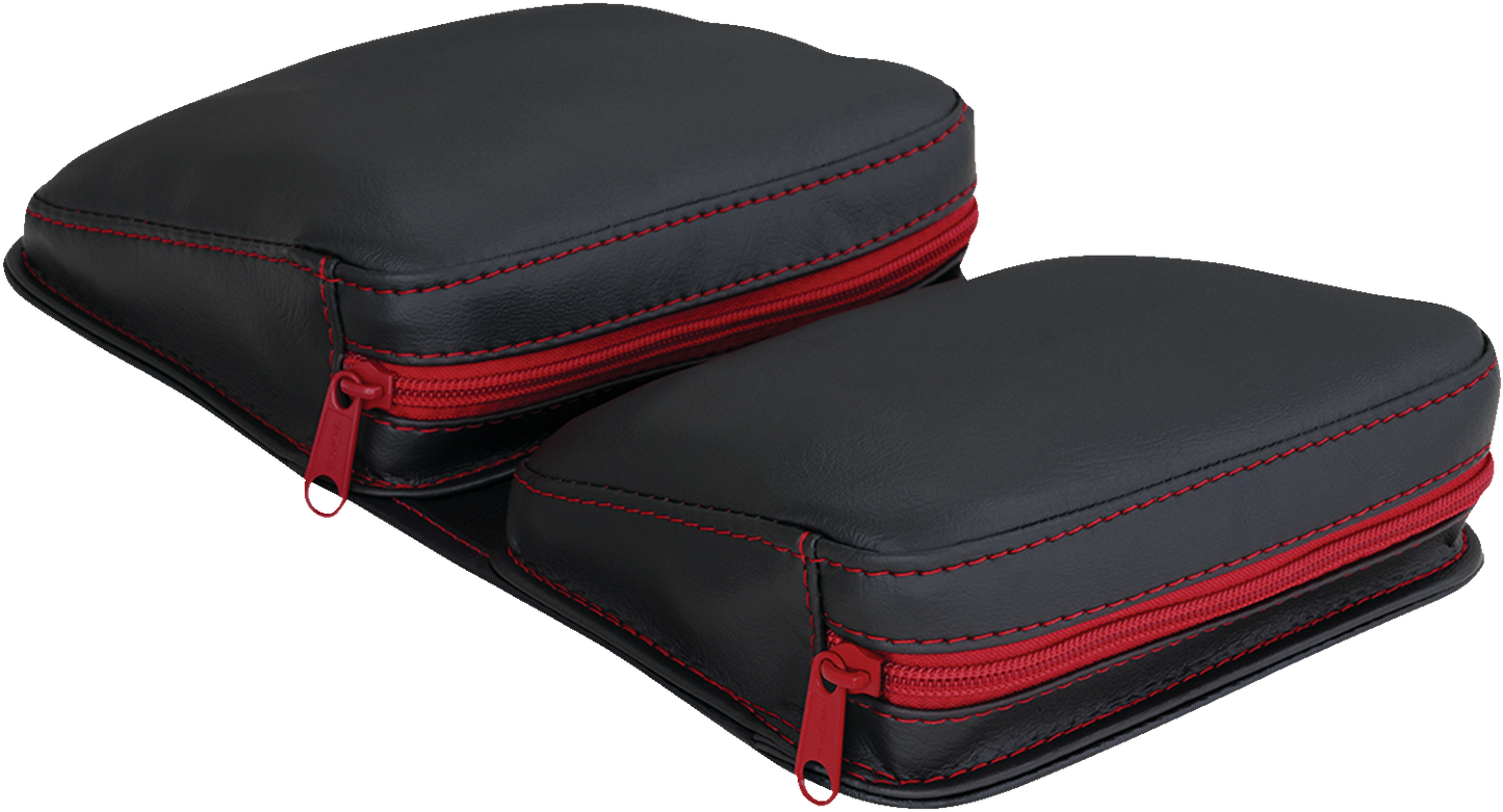 SHOW CHROME Kaliber Dash Pouch - Black with Red Zipper H44-4ZRED