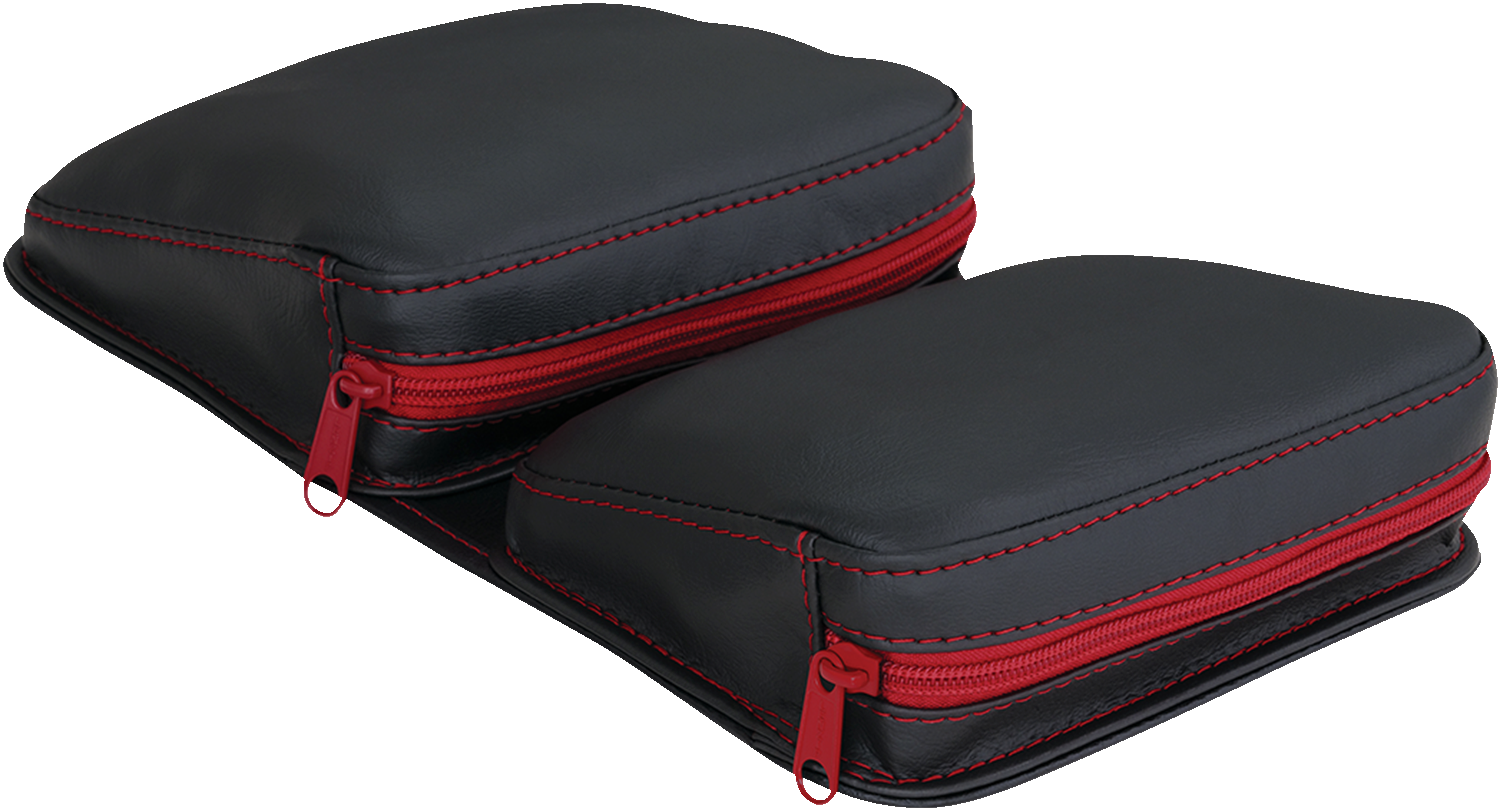 SHOW CHROME Kaliber Dash Pouch - Black with Red Zipper H44-4ZRED