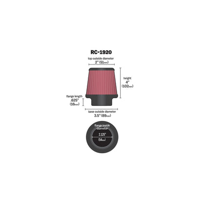 Air Filter Universal 54mm Flange