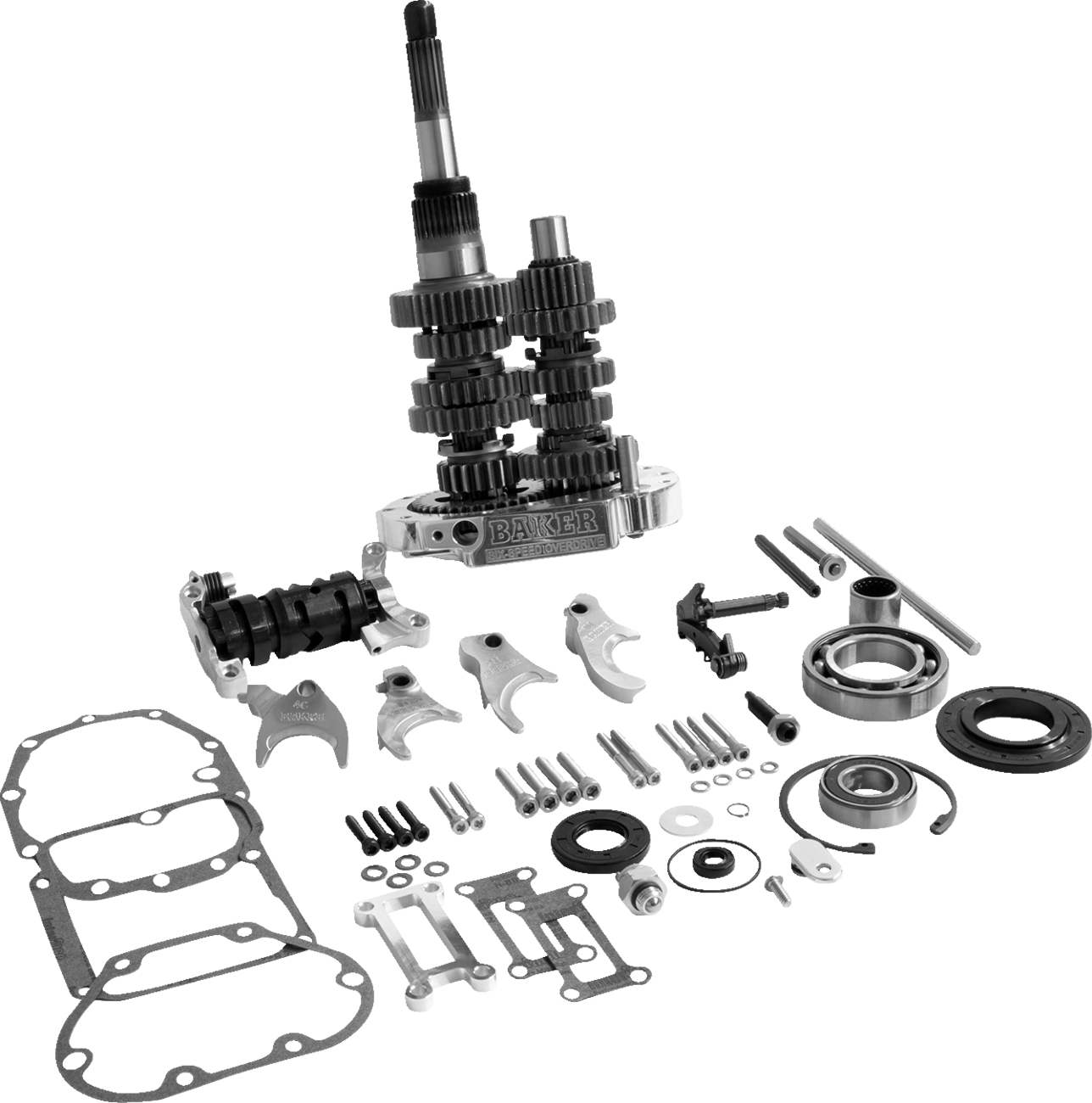 BAKER DRIVETRAIN Gear Set - Overdrive/6-Speed - Polished OD6-404SP-02
