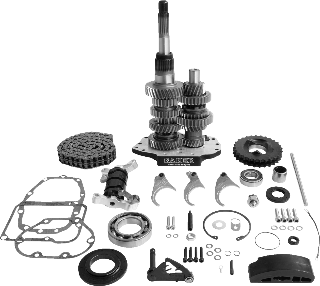 BAKER DRIVETRAIN Direct Drive Gear Set - 6-Speed - Black - '90-'97 Softail/Dyna DD6-411L-03