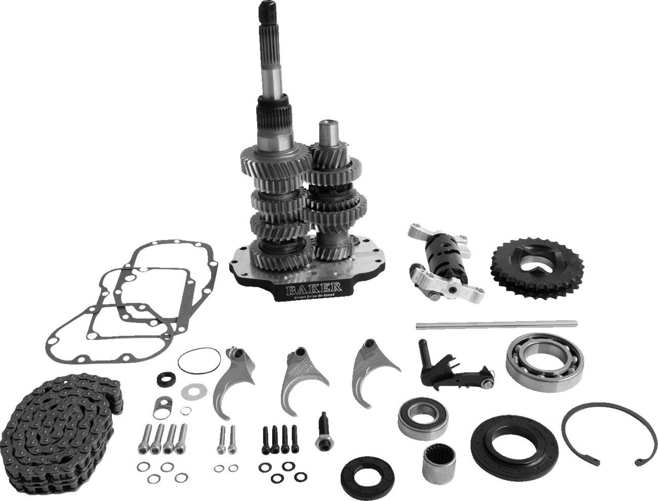 BAKER DRIVETRAIN Direct Drive Gear Set - 6-Speed - Black - '98-'00 Touring/FXR DD6-411S-03