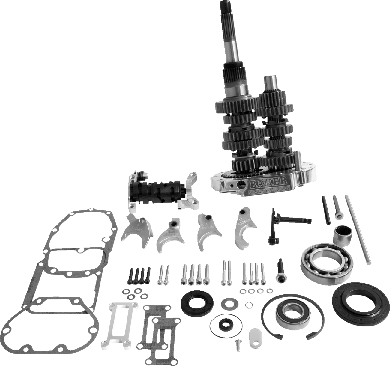 BAKER DRIVETRAIN Gear Set - Overdrive/6-Speed - Polished - '01 Touring OD6-404P-02