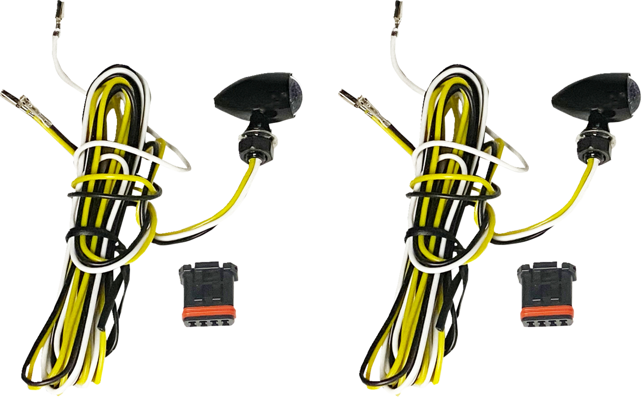 CUSTOM DYNAMICS Micro Bullet Turn Signals - LED - Amber/White - Black CD-MICRO-AW2-B