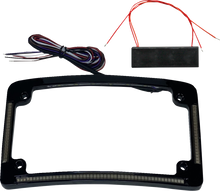 CUSTOM DYNAMICS License Plate Frame - Red/White LED - Gloss Black TF08-B