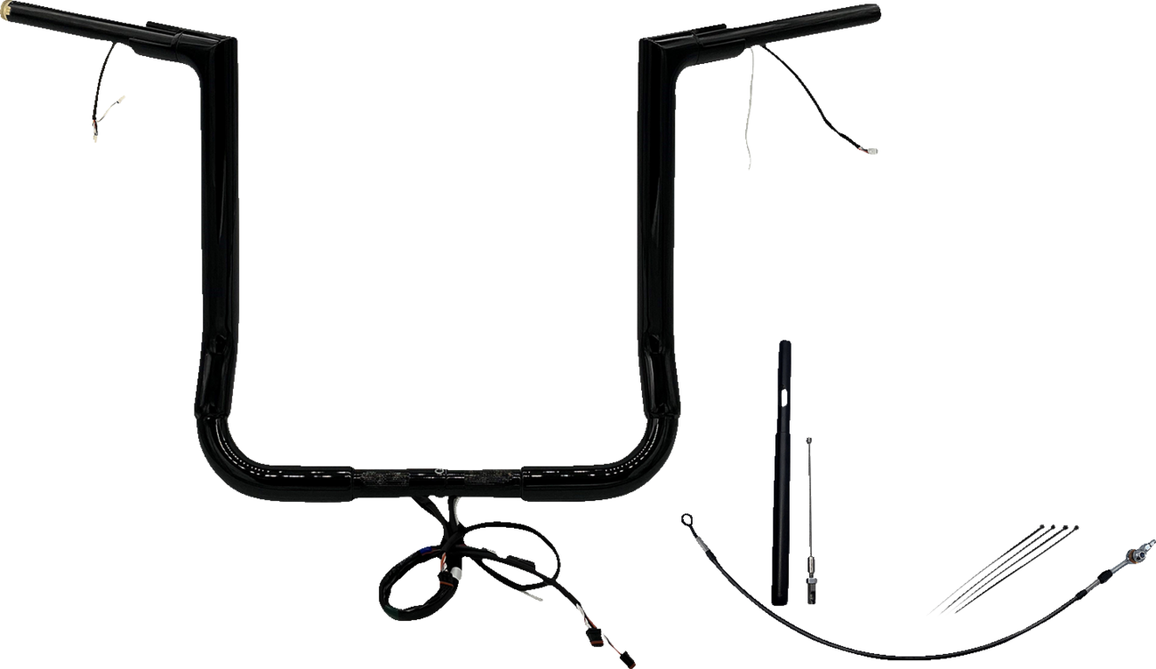 FAT BAGGERS INC. EZ Install Wired 1-1/2" Flat Top Handlebar Kit - 16" - Black 612016-B