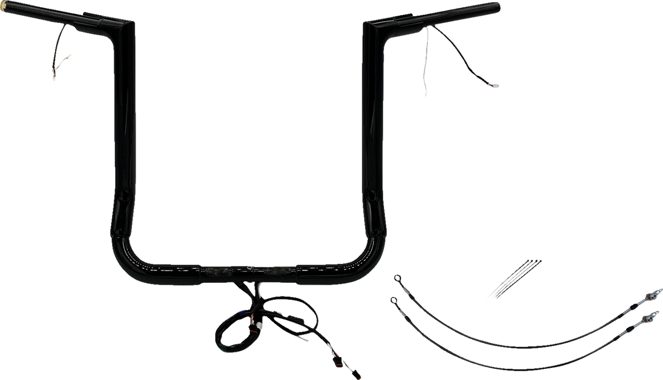 FAT BAGGERS INC. EZ Install Wired 1-1/2" Flat Top Handlebar Kit - 16" - Black 602216-B