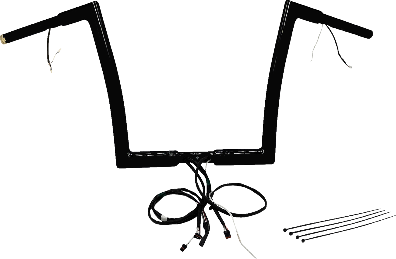 FAT BAGGERS INC. EZ Install Wired 1-1/4" Flat Top Handlebar Kit - 12" - Black 702912-B