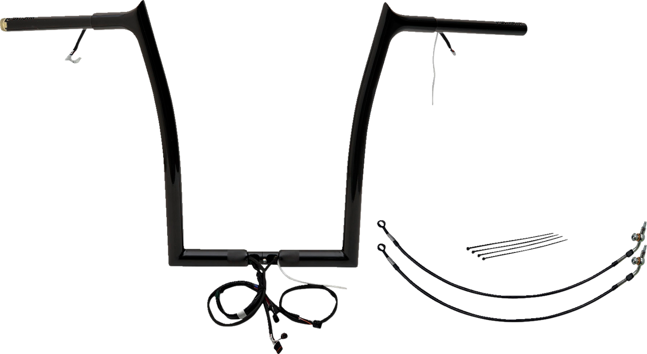 FAT BAGGERS INC. EZ Install Wired 1-1/4" Pointed Top Handlebar Kit - 16" - Black 901916-B