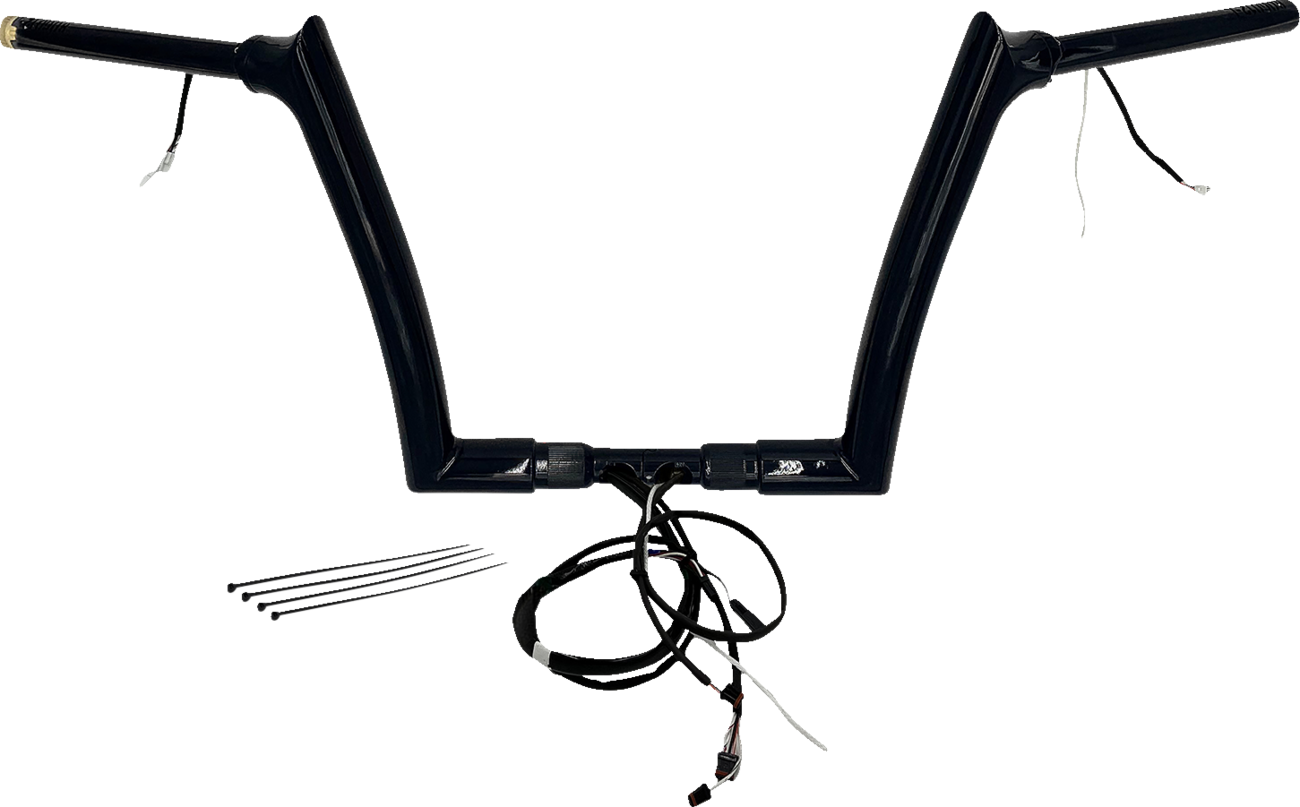 FAT BAGGERS INC. EZ Install Wired 1-1/2" Pointed Top Handlebar Kit - 12" - Black 801312-B
