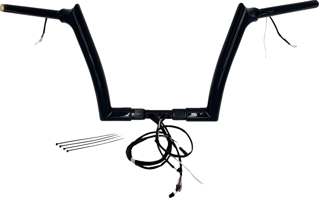 FAT BAGGERS INC. EZ Install Wired 1-1/2" Pointed Top Handlebar Kit - 12" - Black 802312-B