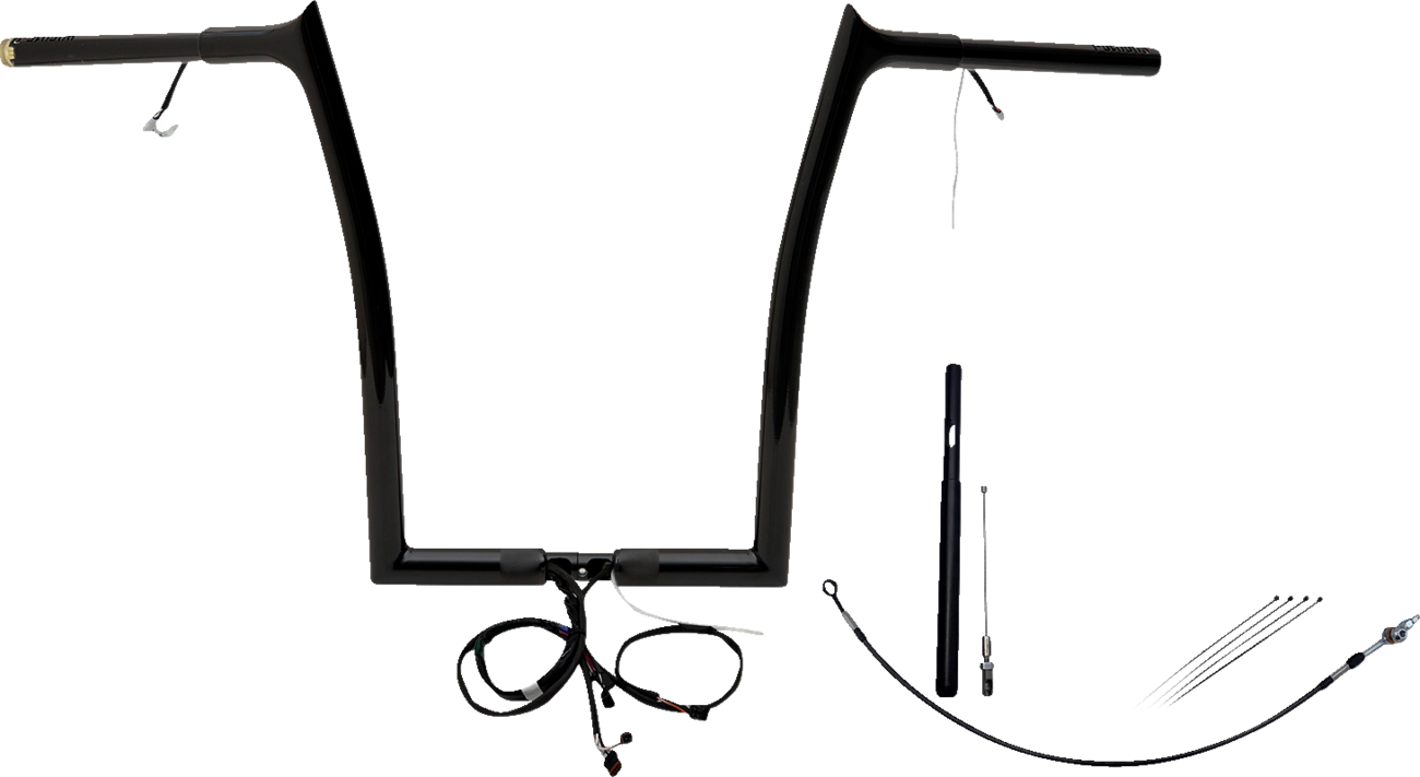 FAT BAGGERS INC. EZ Install Wired 1-1/4" Pointed Top Handlebar Kit - 16" - Black 912916-B