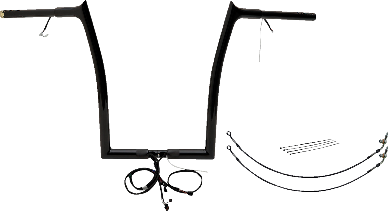 FAT BAGGERS INC. EZ Install Wired 1-1/4" Pointed Top Handlebar Kit - 16" - Black 902916-B