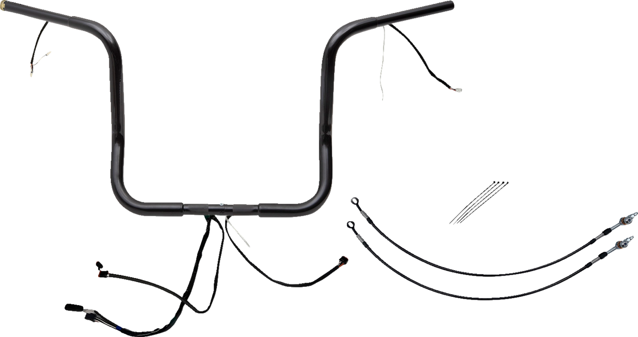 FAT BAGGERS INC. EZ Install Wired 1-1/4" Round Top Handlebar Kit - 14" - Black 901514-B