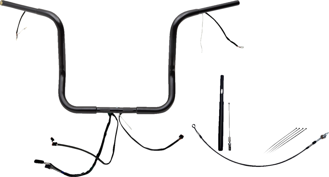 FAT BAGGERS INC. EZ Install Wired 1-1/4" Round Top Handlebar Kit - 14" - Black 912514-B