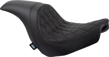 DRAG SPECIALTIES SEATS Predator Seat - Double Diamond w/ Black Sitching - Vinyl - FLSB/FXLR '18-'23 0802-1517