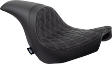 DRAG SPECIALTIES SEATS Predator Seat - Double Diamond w/ Silver Sitching - Vinyl - FLSB/FXLR '18-'23 0802-1518