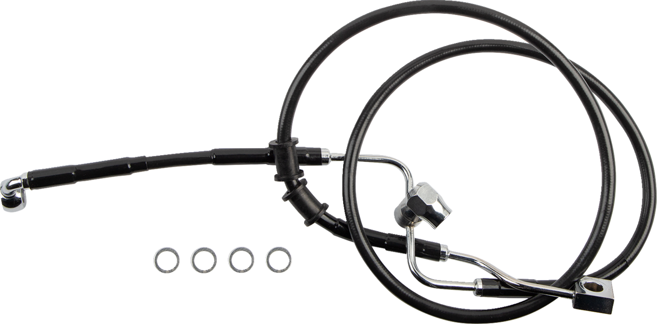 DRAG SPECIALTIES Brake Line - Rear - Master Cylinder to ABS - Black 618598-BLK