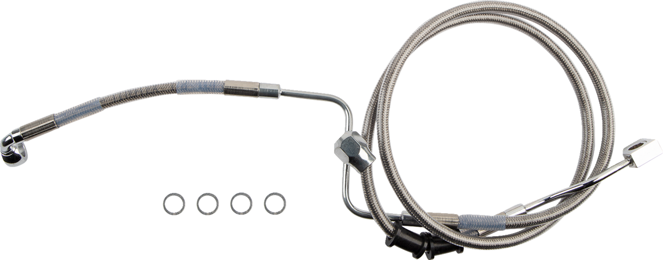 DRAG SPECIALTIES Brake Line - Rear - Master Cylinder to ABS - Stainless Steel 618598
