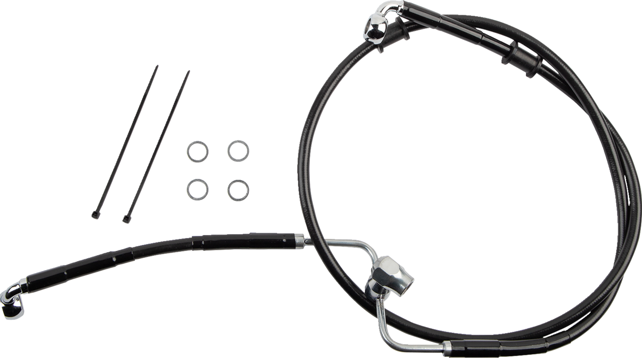 DRAG SPECIALTIES Brake Line - Rear - Non-ABS - Black 618607-BLK