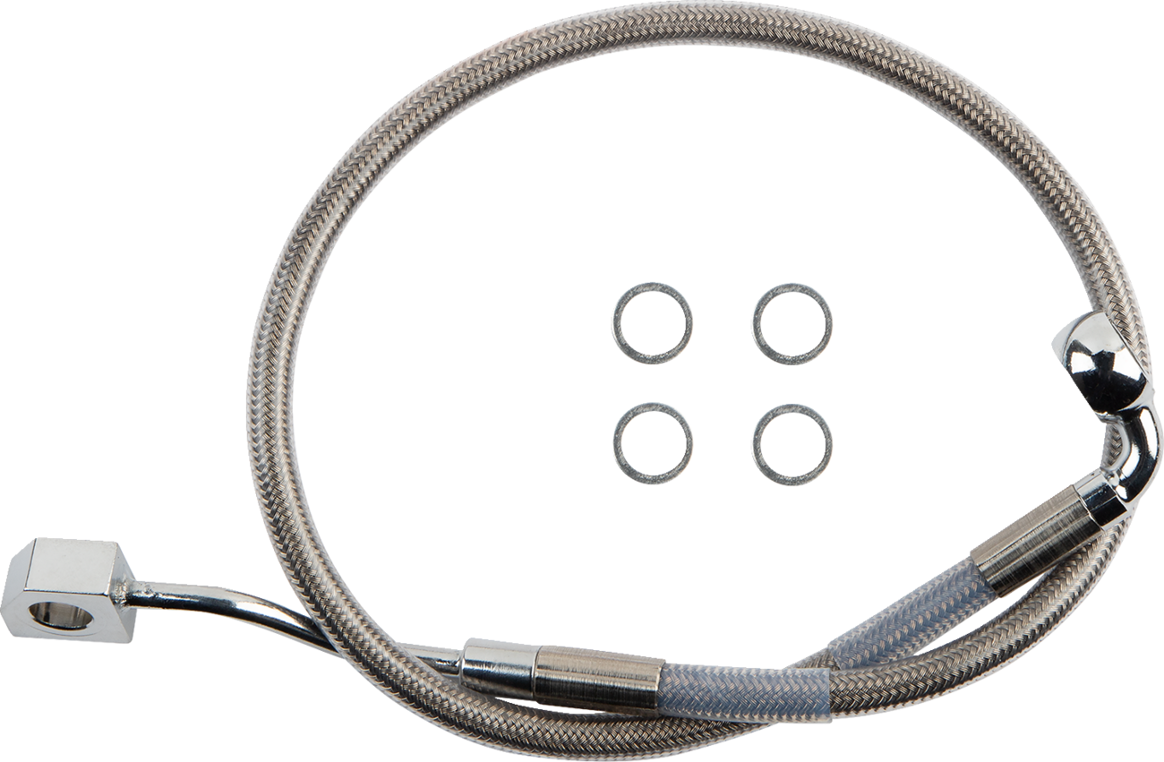 DRAG SPECIALTIES Brake Line - Rear - Master Cylinder to ABS - Stainless Steel 618599