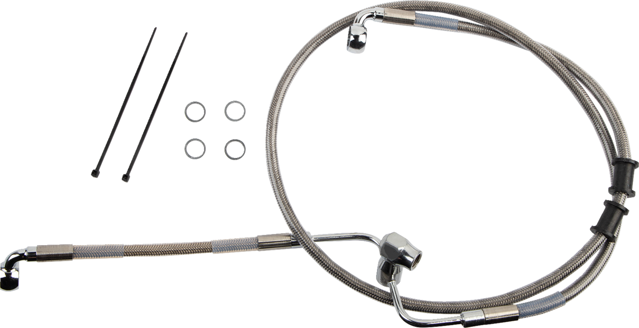 DRAG SPECIALTIES Brake Line - Rear - Non-ABS - Stainless Steel 618607