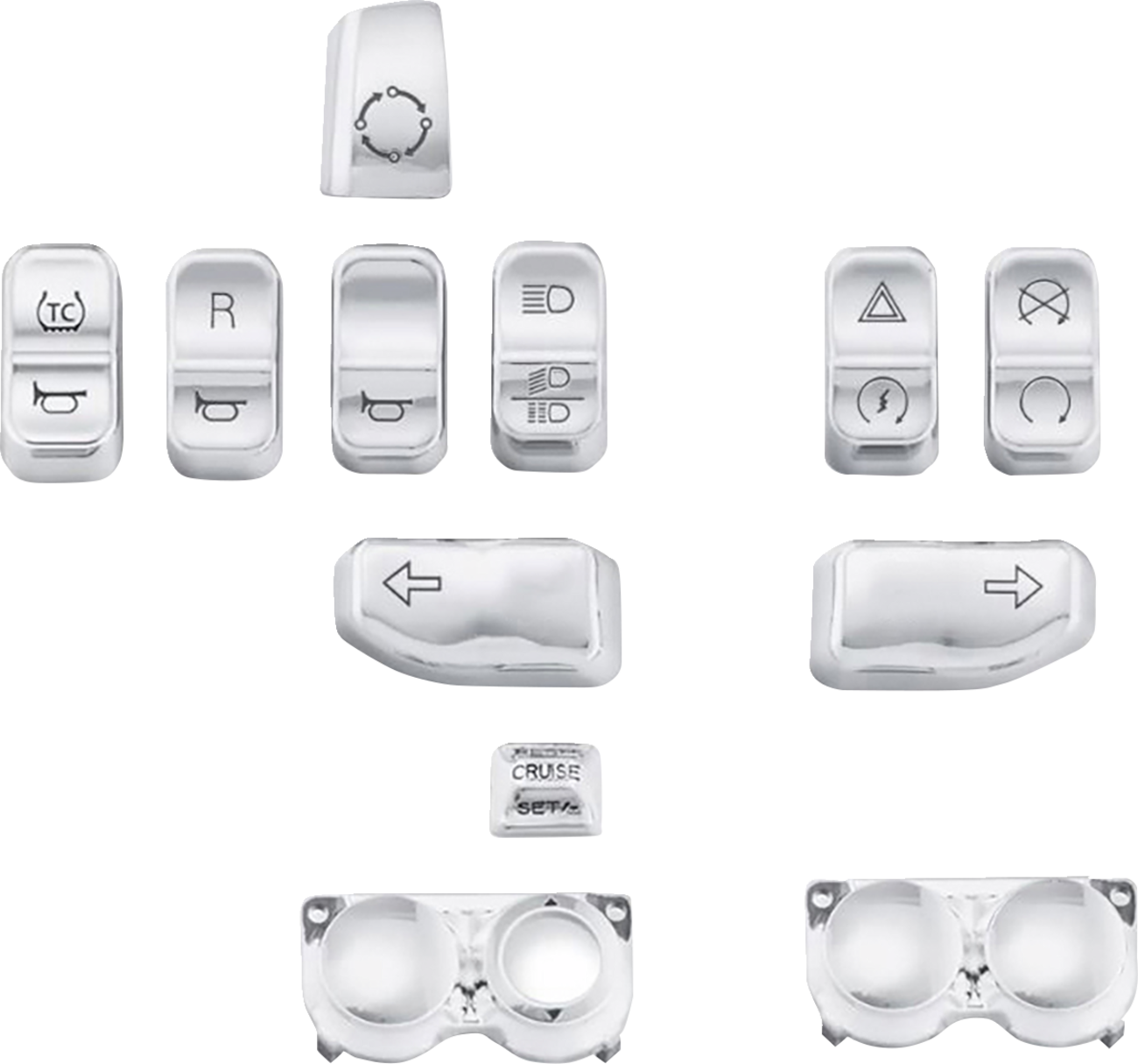 DRAG SPECIALTIES Switch Cap Kit - Chrome H18-0356CO-C