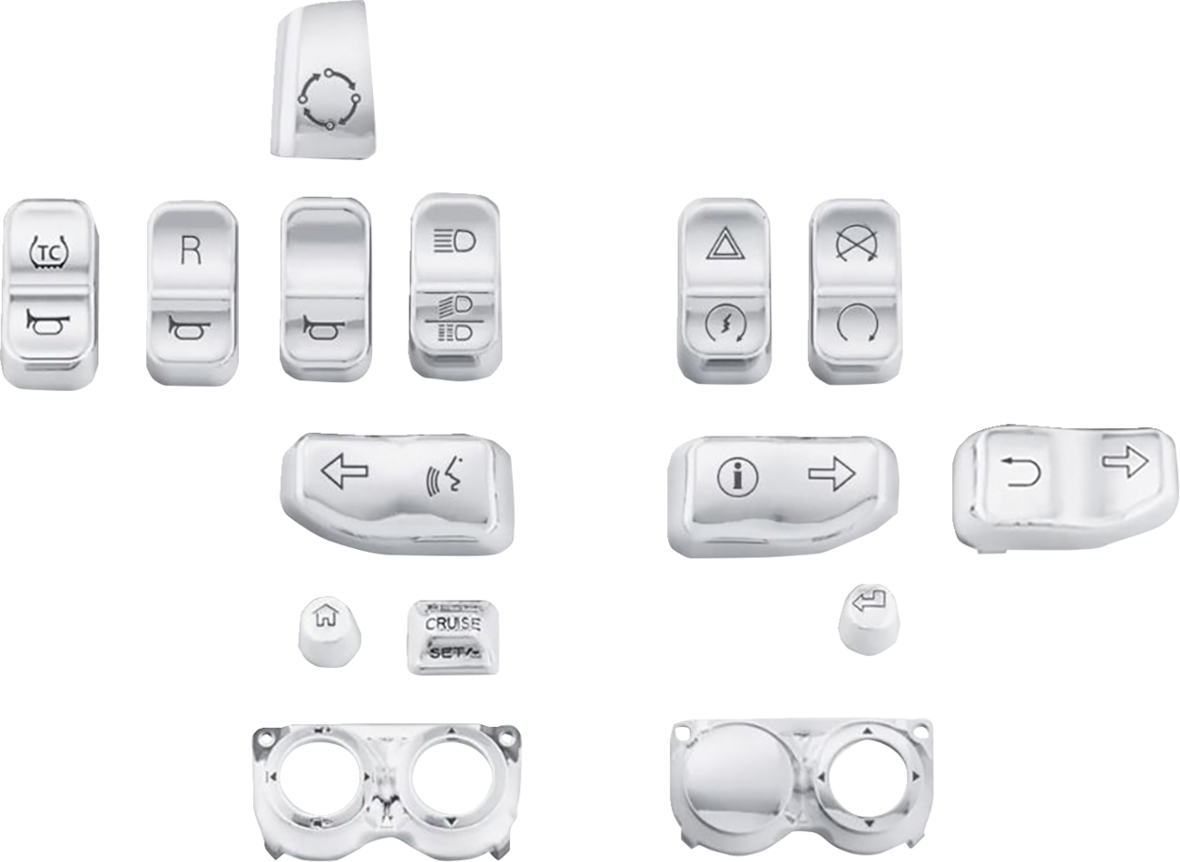 DRAG SPECIALTIES Switch Cap Kit - Chrome H18-0357CO-C