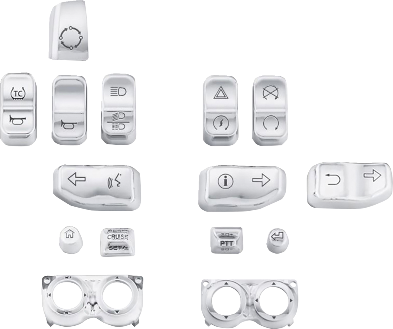 DRAG SPECIALTIES Switch Cap Kit - Chrome H18-0358CO-C