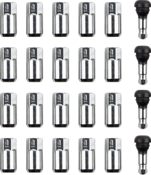 MOOSE OFFROAD Lug Nuts with Valve Stems - 12 mm x 1.50 - Chrome - Tapered - 20 Pack SP300MO207-20