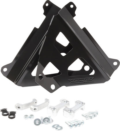 WORKS CONNECTION Radiator Brace Set - Black - Yamaha 18-B269