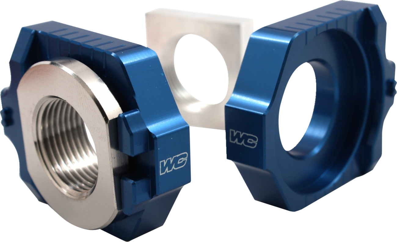 WORKS CONNECTION Elite Axle Block Kit - Blue - Gas Gas/Husqvarna/KTM 17-251