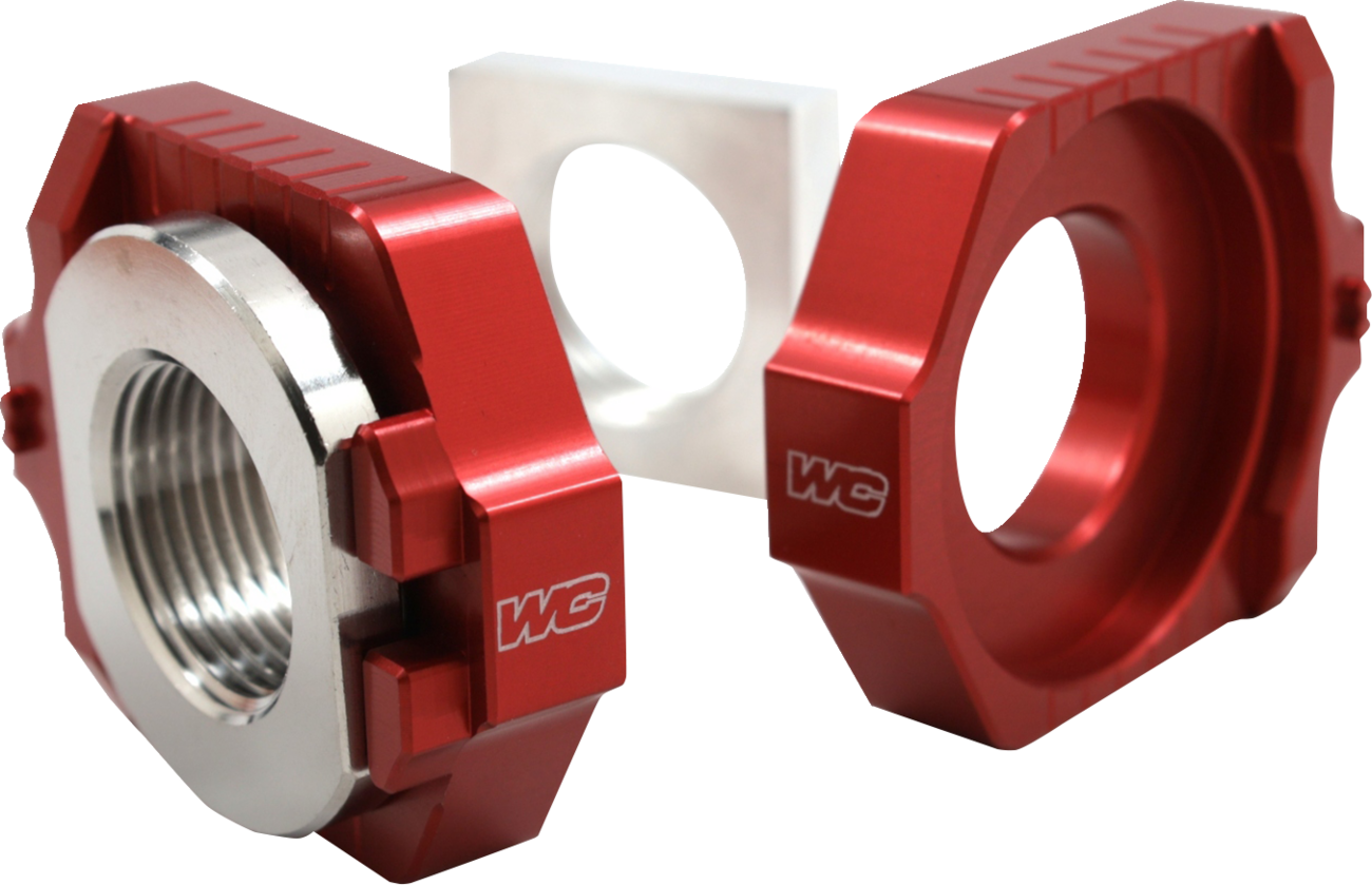 WORKS CONNECTION Elite Axle Block Kit - Red - Gas Gas/Husqvarna/KTM 17-256