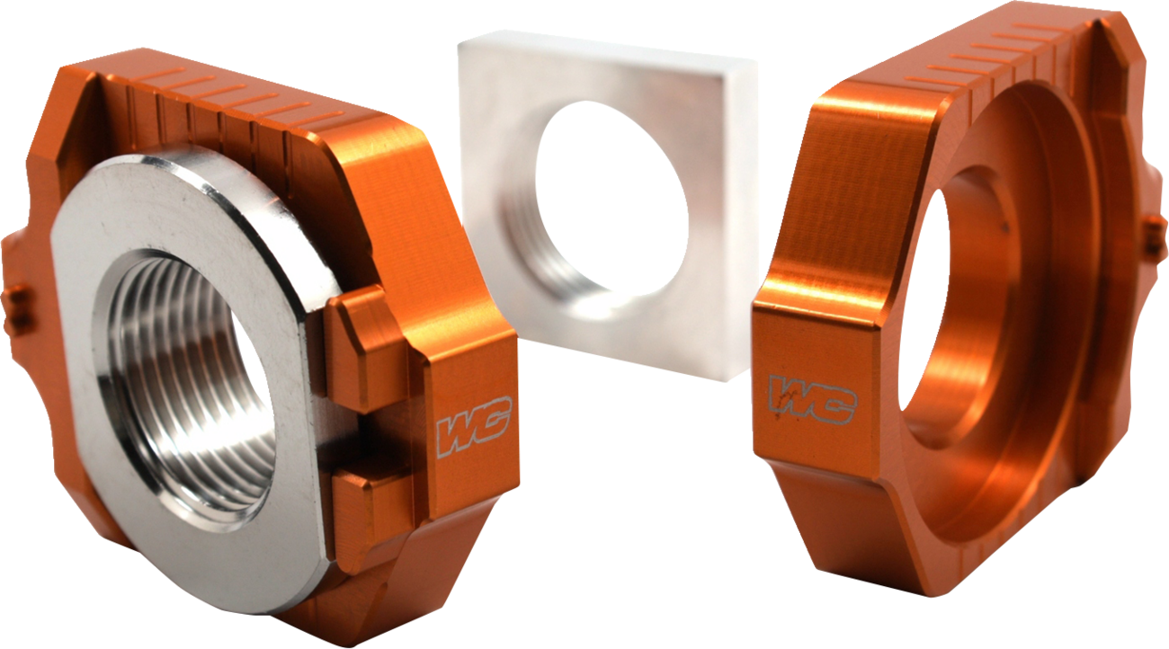WORKS CONNECTION Elite Axle Block Kit - Orange - Gas Gas/Husqvarna/KTM 17-264