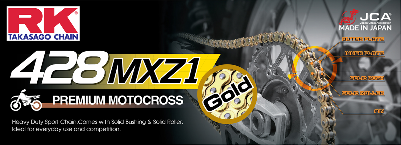 RK 428 MXZ1 - Drive Chain - 116 Links - Gold GB428MXZ1-116