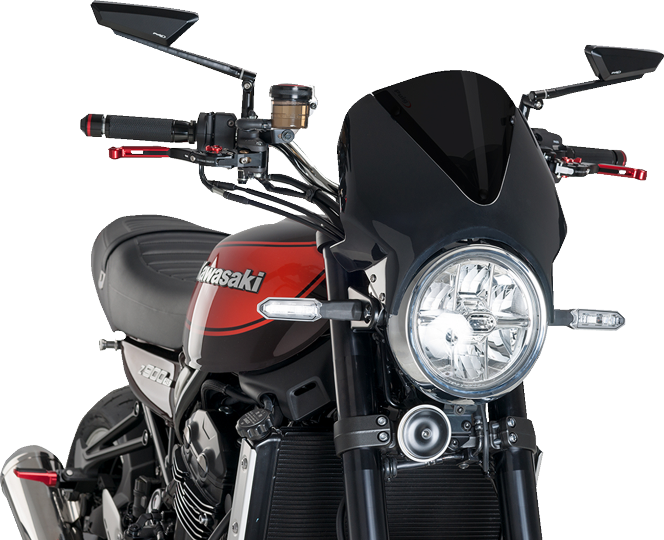PUIG HI-TECH PARTS Windscreen - 13" - Black/Dark Smoke - Z 900 RS 024NF