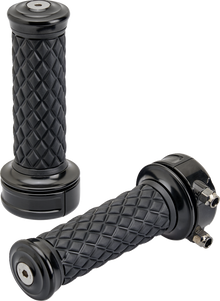 BILTWELL Alumicore Grips - Custom - Black 6606-201-01