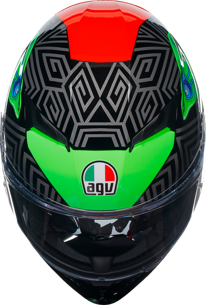 AGV K3 Helmet - Kamaleon - Black/Red/Green - Large 2118381004013L