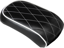 LE PERA Bare Bones Pillion Pad - Diamond - Black w/ White Stitch - Softail '08-'17 LXE-007PDMWTP