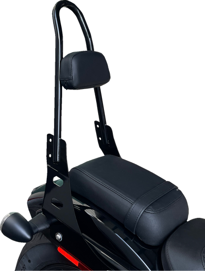 MOTHERWELL One-Piece Sissy Bar - Gloss Black MWL-220-GB.