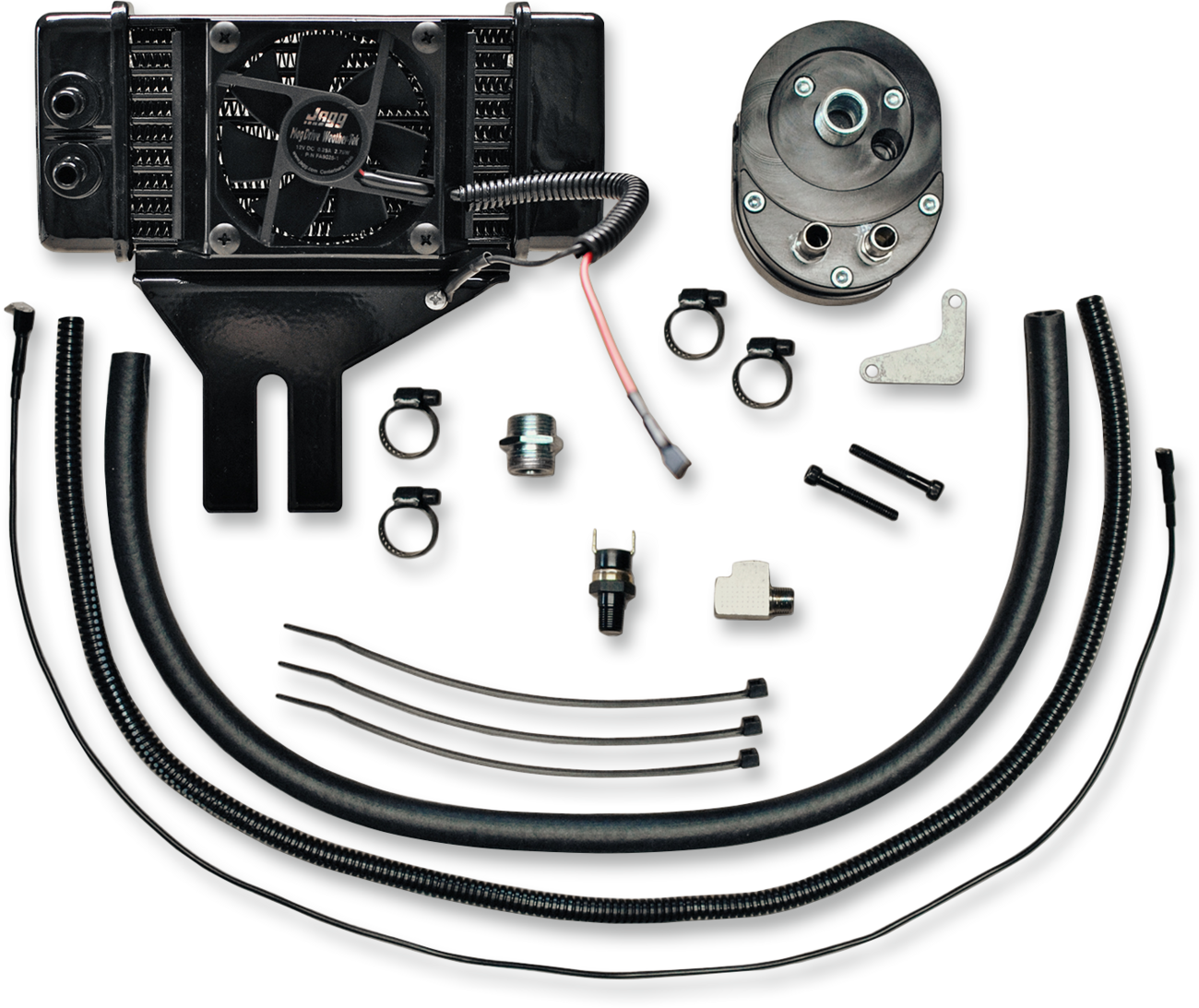 JAGG OIL COOLERS Fan-Assisted Oil Cooler Kit - Low Mount - Dyna 751-FP2500-0323