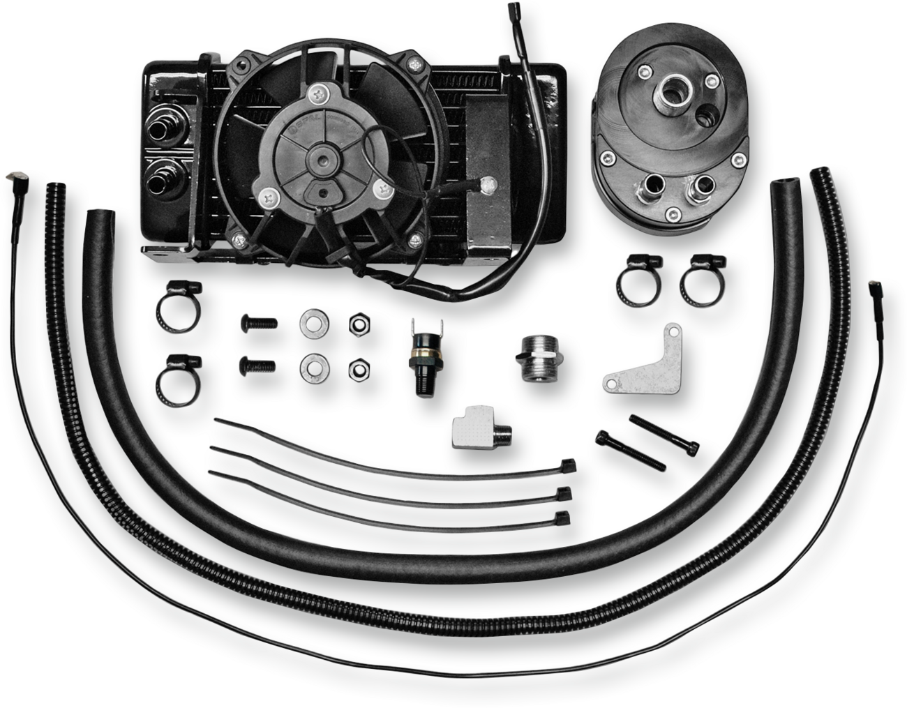 JAGG OIL COOLERS Fan-Assisted Oil Cooler Kit - Low Mount Touring/Trike 751-FP2400-0323