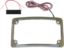 CUSTOM DYNAMICS License Plate Frame - Red/White LED - Chrome TF08-C