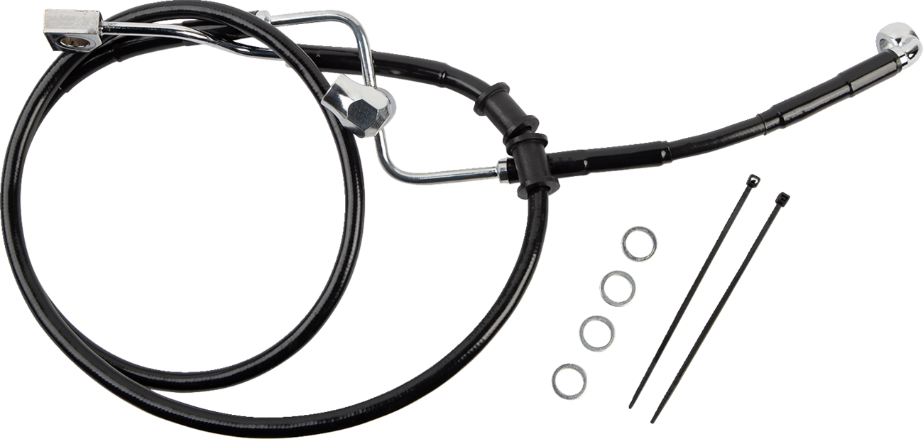 DRAG SPECIALTIES Brake Line - Rear - Master Cylinder to ABS - Black 618602-BLK