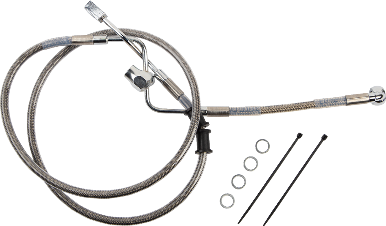 DRAG SPECIALTIES Brake Line - Rear - Master Cylinder to ABS - Stainless Steel 618602